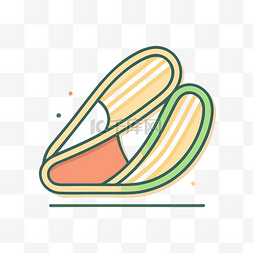 白色的拖鞋图片_taco图标的线条风格设计 向量