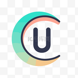 uu是一个彩色字母标志 向量