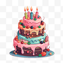 卡通生日快乐蛋糕图片_生日快乐蛋糕