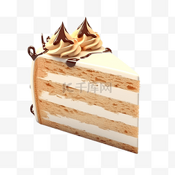 蛋糕片 3d 插图