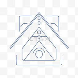 泰国甲米岛图片_内部有三角形的房子的线条插图 