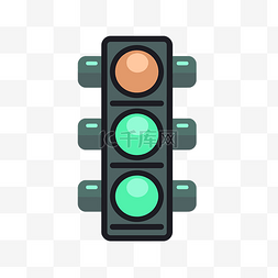 交通灯图标 街道交通灯与绿色 向