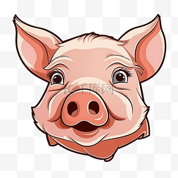 猪可爱动物图片_猪脸动物卡通