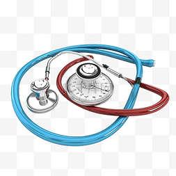 3d 听诊器和蓝色背景健康检查概念