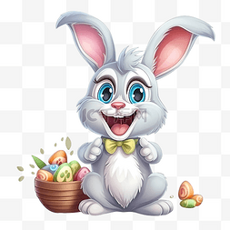 中奖页面页面图片_兔子角色笑有趣的复活节快乐卡通