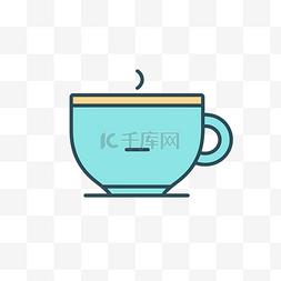 咖啡杯图标矢量图片_咖啡杯和茶线图标现代图标 向量