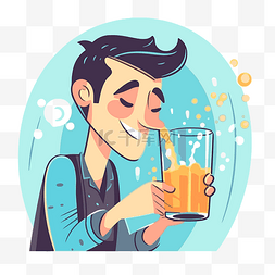 橙汁矢量图片_喝酒剪贴画喝男人在酒吧喝橙汁矢