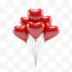 3d 插图爱情气球