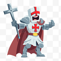 十字军剪贴画骑士与交叉卡通人物