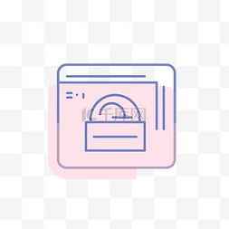 带有锁的方框图标 向量