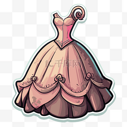 穿蓬蓬裙的公主图片_贴纸动漫公主礼服卡通剪贴画 向