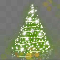 节日灯光图片_圣诞节绿色彩灯光效圣诞树