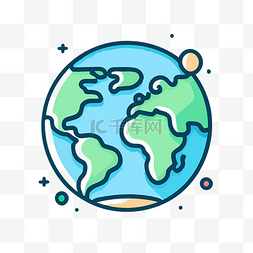 彩色线条地球图片_彩色线条设计中的地球标志 向量