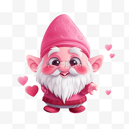 喜庆粉红色背景图片_粉红色的侏儒情人节可爱的侏儒卡