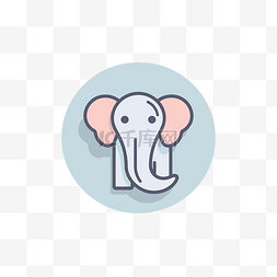 大象头图片_平面图标大象头 向量