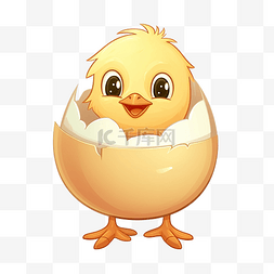 小鸡3d图片_蛋壳里的小鸡插画