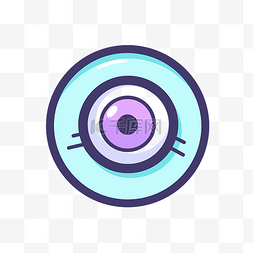蓝色和紫色的眼睛和虹膜图标 向
