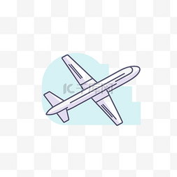 航空公司飞机飞行线图标平面插图