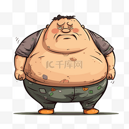 胖子剪贴画 一个胖子的卡通插图 
