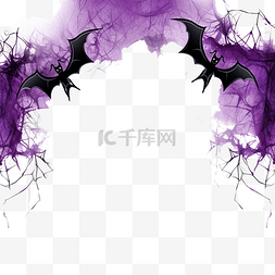 万圣节快乐紫色调精灵幽灵蝙蝠和