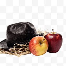 优质苹果图片_感恩节朝圣者帽子，配玉米棒子和