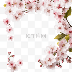 樱花卡片背景图片_樱花和雏菊边框