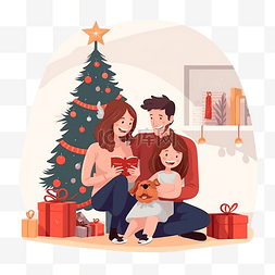 与夫妇在室内庆祝家庭圣诞节