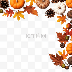 复制空间图片_白色的秋季装饰，带有复制空间秋