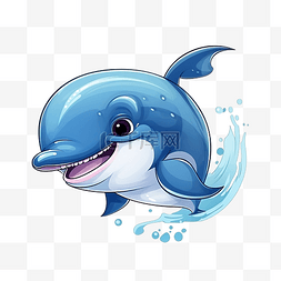 插画动物背景图片_微笑的鲸鱼插画