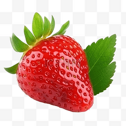 红色新鲜成熟美味切草莓与绿叶切