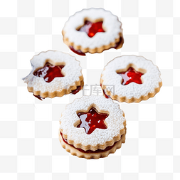 可口草莓图片_白木烤盘上自制的圣诞林泽饼干，