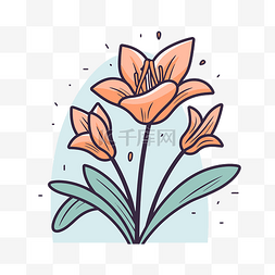 郁金香图标图片_白色背景上的郁金香花卉插图 向