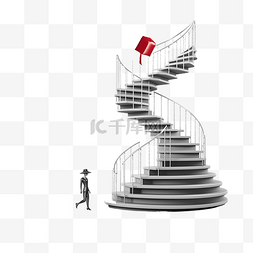 新華字典插圖图片_带书螺旋楼梯和毕业帽的红针实现