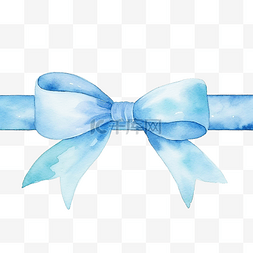 丝带装饰小图片_可爱的蓝色横幅水彩丝带画