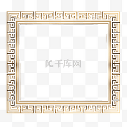希腊边框图片_具有无缝蜿蜒图案的矩形金色边框