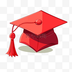 红色毕业帽