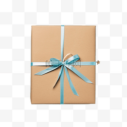 工艺纸包装的礼品盒隔离在蓝色