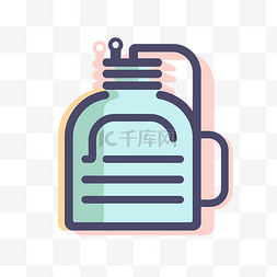 煤气罐图标图片_彩色线条的饮料瓶图标 向量