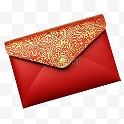 信封和信图片_红色和金色的信封