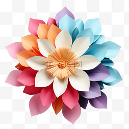 创意折纸花朵元素立体免抠图案