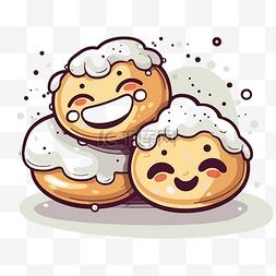贝奈特饼剪贴画甜甜圈与泡沫插图