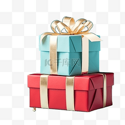 快乐的节日图片_蓝色表面购物篮中的圣诞礼品盒