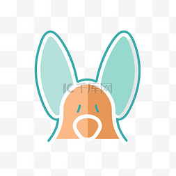狗的耳朵矢量图片_灰色背景上有耳朵的卡通兔子 向