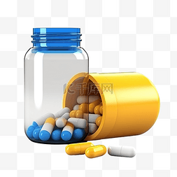 抗生素药片图片图片_包装上药物胶囊的 3d 插图