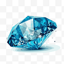 蓝色钻石 向量