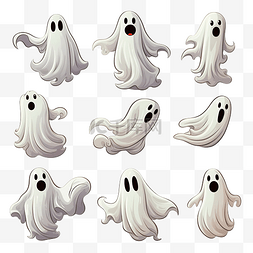 卡通万圣节幽灵幽灵幽灵和神秘幻