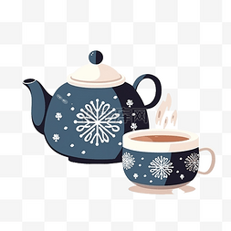 文件夹空图片_纸条冬季 Hygge 可爱茶壶和茶杯套