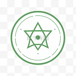 绿色圆圈背景图片_中心有一个绿色圆圈的绿色星星 