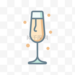 矢量香槟酒图片_玻璃与香槟平面图标矢量图 ilutra?o