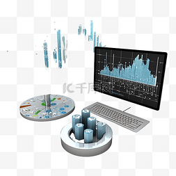 大数据软件信息图片_3D插画应用分析大数据